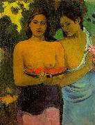 Paul Gauguin Two Tahitian Women with Mango oil painting artist